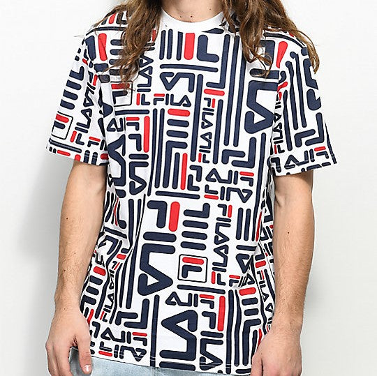 Fila Men's Red Black And White Fila Shirt FILA Charlie All