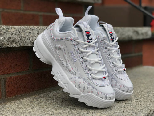 Women's Fila Disruptor II Multiflag (White)