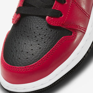 Women's / GS Air Jordan 1 Low "Banned" Pebbled Swoosh (Black/Gym Red)(553560-605)