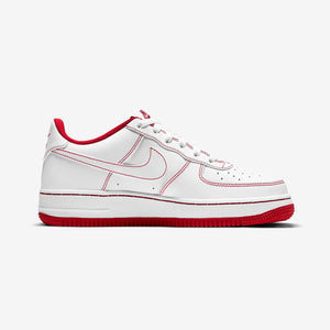 GS Nike Air Force 1 "Contrast Stitch" (White/University Red)(CW1575-100)