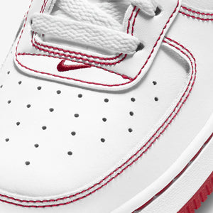 GS Nike Air Force 1 "Contrast Stitch" (White/University Red)(CW1575-100)