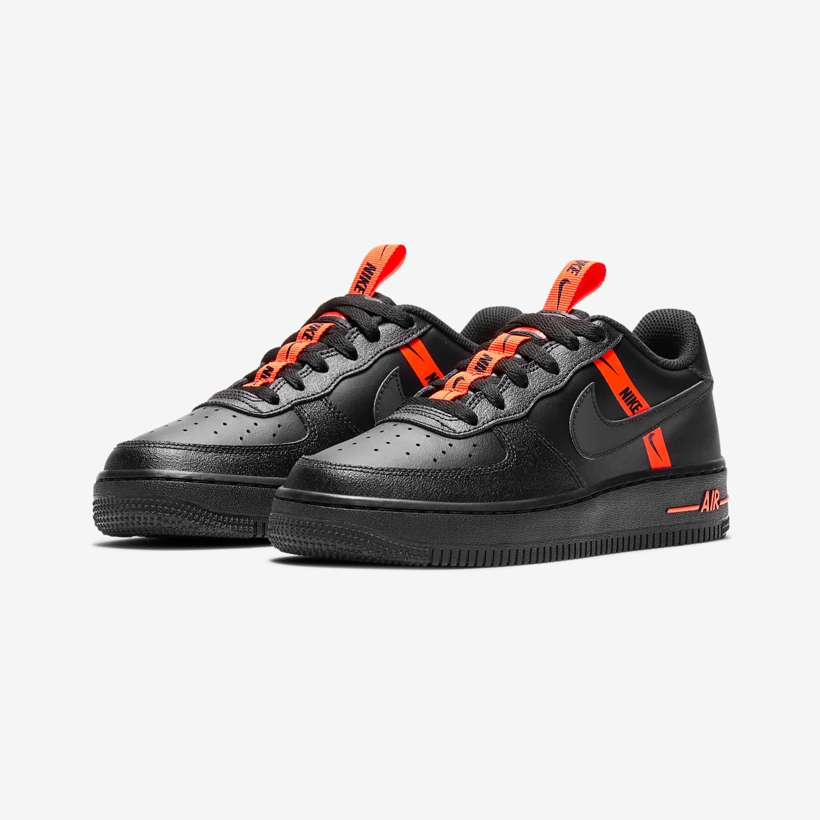 GS Nike Air Force 1 LV8 Reflective Swoosh (Black/Total Orange)(CT468 –  Trilogy Merch PH