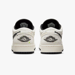 Women's / GS Air Jordan 1 Low SE "Brushstroke" (White/Black/Multicolor)(DH3295-100)