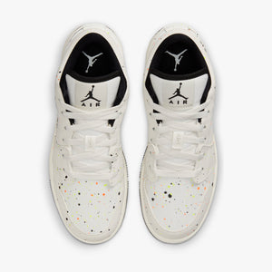 Women's / GS Air Jordan 1 Low SE "Brushstroke" (White/Black/Multicolor)(DH3295-100)