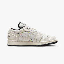 Women's / GS Air Jordan 1 Low SE "Brushstroke" (White/Black/Multicolor)(DH3295-100)