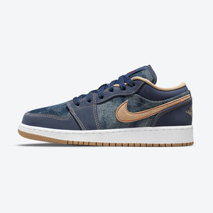 Women's / GS Air Jordan 1 Low SE "Denim" (Midnight Navy/Muslin/University Red)(DM4692-400)