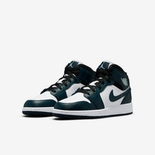 Women's / GS Air Jordan 1 Mid "Dark Teal" (White/Black/Armory Navy)(554725-411)