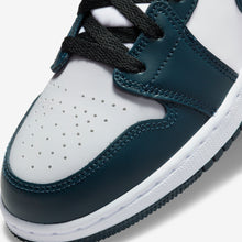 Women's / GS Air Jordan 1 Mid "Dark Teal" (White/Black/Armory Navy)(554725-411)