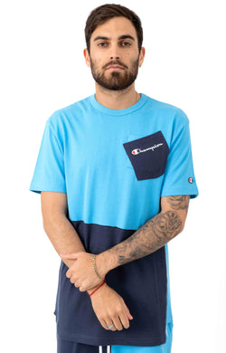 Champion Heritage Shift Pocket Tee (Active Blue)