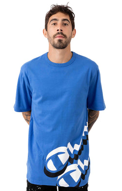 Champion Heritage Panel Script Tee (Steel Blue)