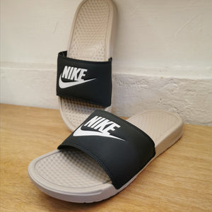 Men's Nike Benassi JDI Slides (String/White/Seaweed)(343880-202)