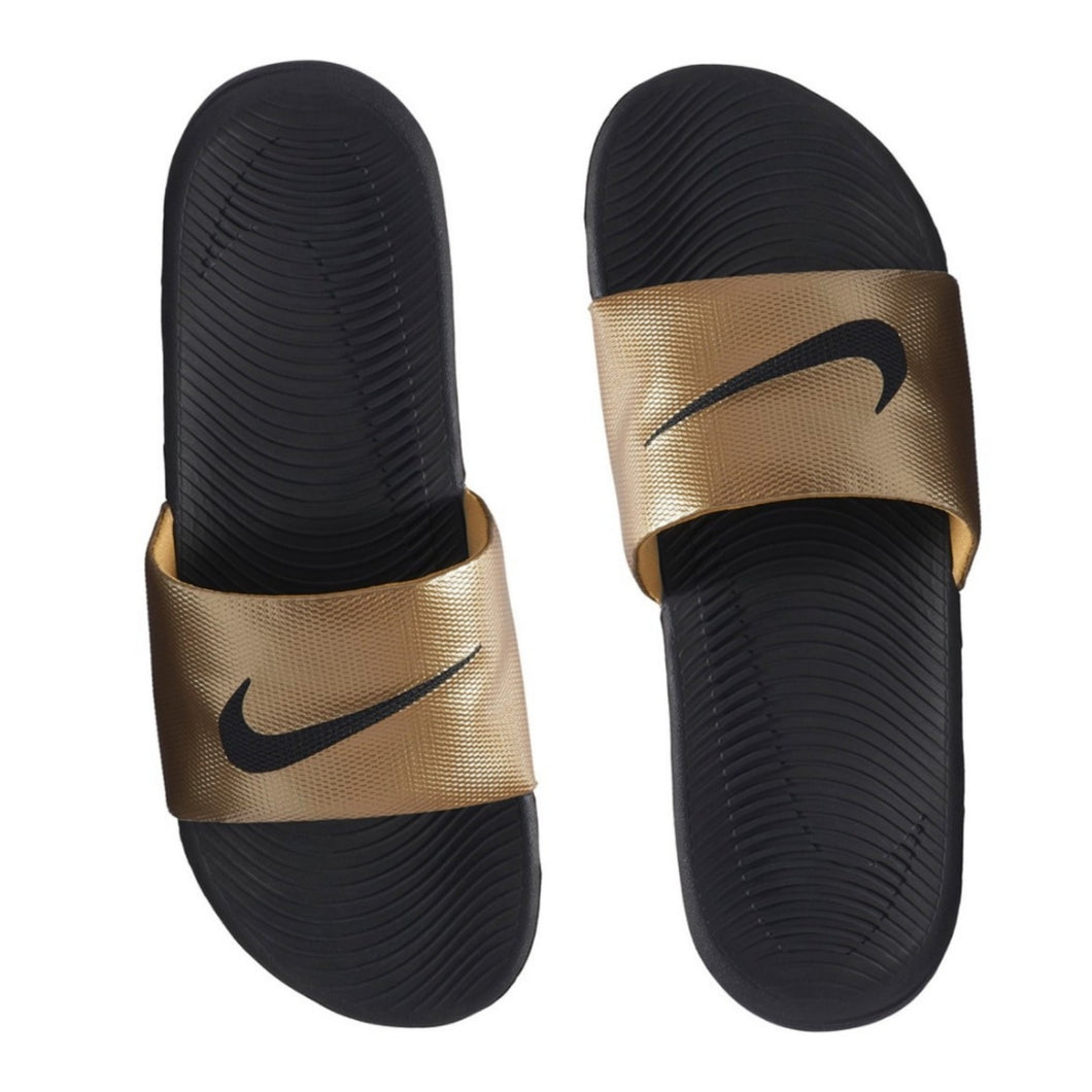 Men's Nike Kawa Solarsoft Slides (Black/Metallic Gold)(832646-008)