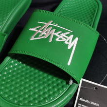 Nike x Stussy 2.0 Embroidered Benassi Slides (Pine Green/White)(DC5239-300)
