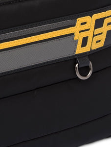 PRADA Racing Logo Nylon Pouch (Black/Marble Grey/Bright Yellow)