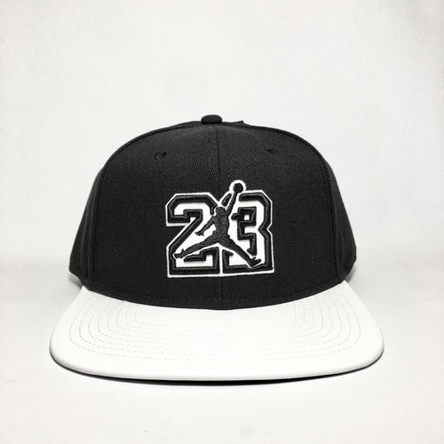 Jordan Jumpman 23 Snapback leather brim (Black / White)