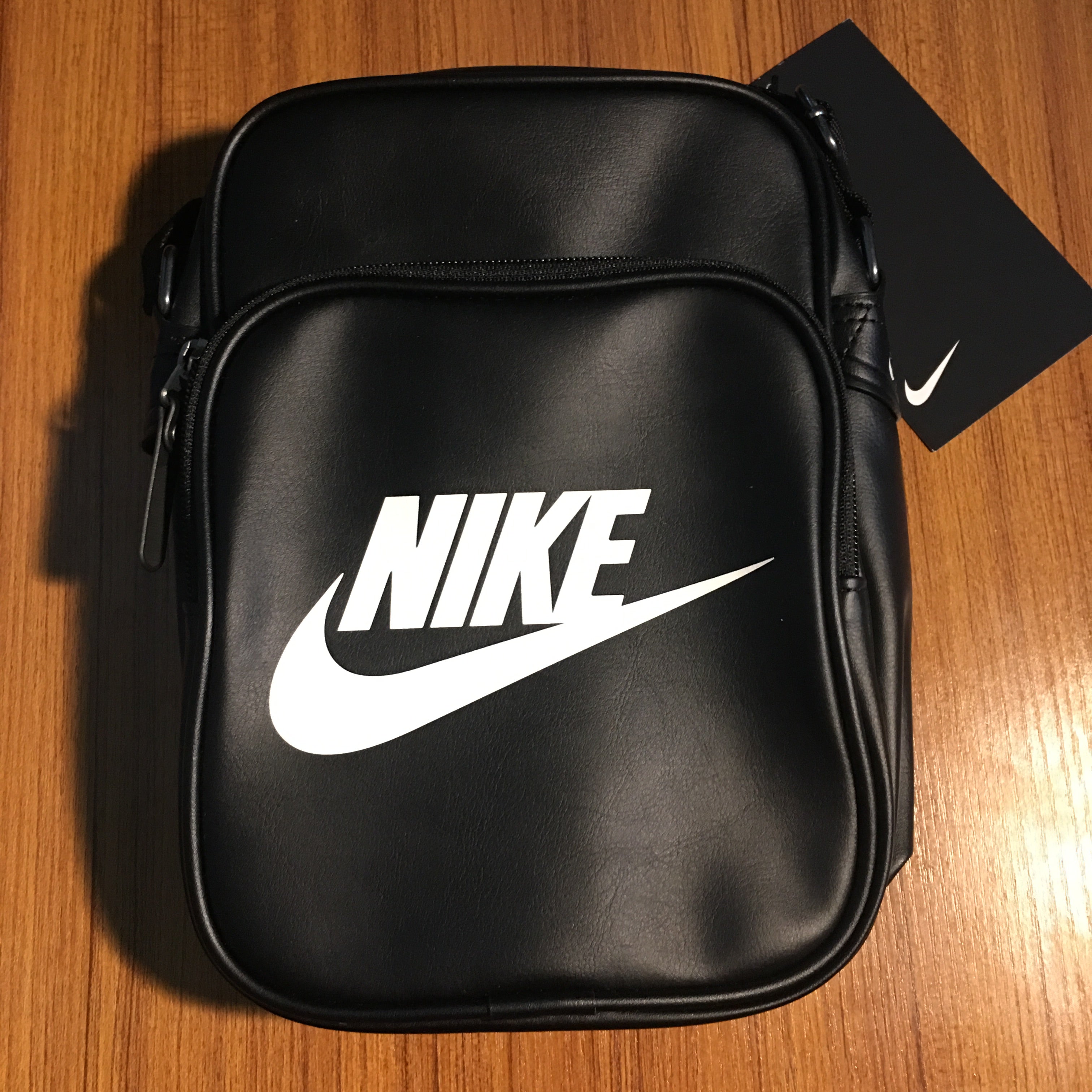 nike black leather bag