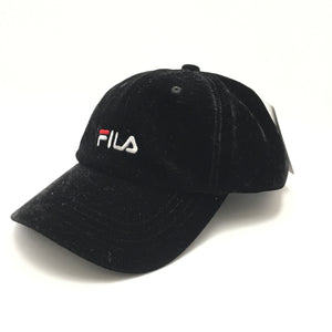 FILA Signature Logo Velvet Cap (Black)