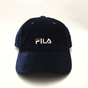 FILA Signature Logo Velvet Cap (Navy)