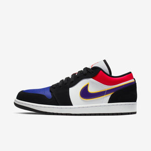 Men's Air Jordan 1 Low "Lakers Top 3" (Black/Purple/Gold Crimson/Gym Red/Game Royal)(CJ9216-051)