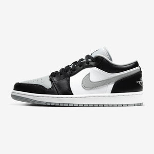 Men's Air Jordan 1 Low "Grey Toe / Shadow / Baron" (Black/Light Smoke Grey/White)(553558-039)