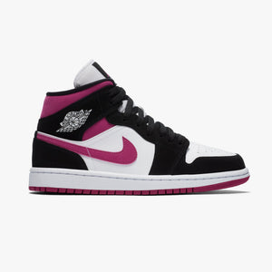 Women's Air Jordan 1 Mid "Magenta" (White/Black/Cactus Flower)(BQ6472-005)