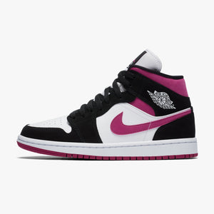 Women's Air Jordan 1 Mid "Magenta" (White/Black/Cactus Flower)(BQ6472-005)