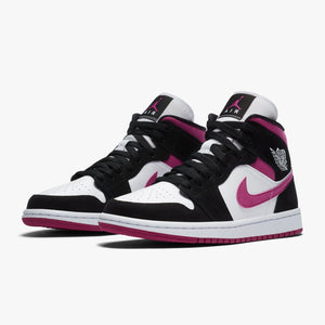 Women's Air Jordan 1 Mid "Magenta" (White/Black/Cactus Flower)(BQ6472-005)