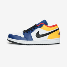 GS Air Jordan 1 Low "Bright Pops of Trail" (White/Track Red/Deep Royal Blue)(553560-123)