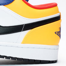 GS Air Jordan 1 Low "Bright Pops of Trail" (White/Track Red/Deep Royal Blue)(553560-123)