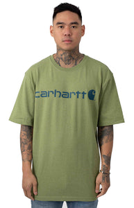 Carhartt K195 Signature Logo T-Shirt (Oil Green Heather)(Oversized fit)