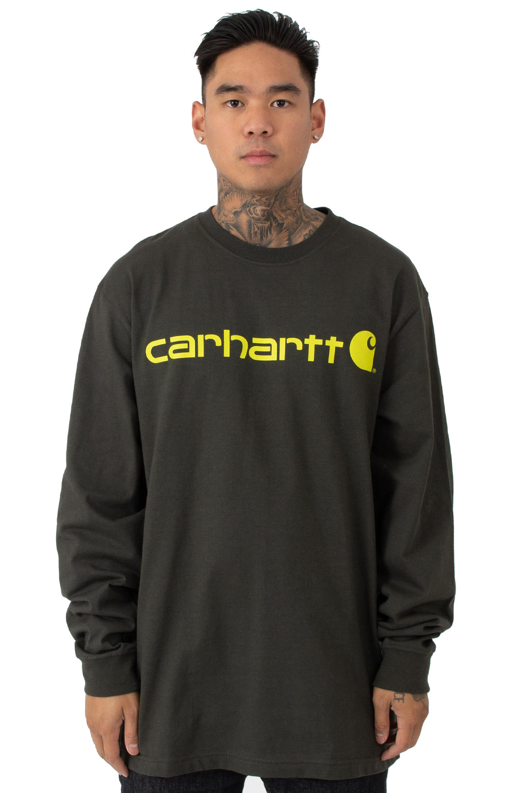 Carhartt K298 Signature Logo Long Sleeve Shirt (Peat)(Oversized