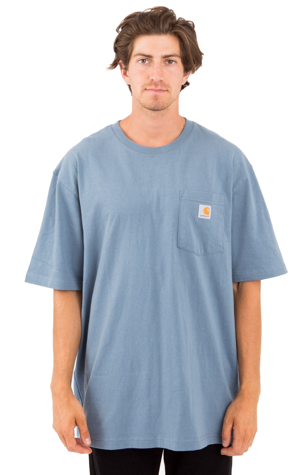 Carhartt K87 Workwear Pocket T-Shirt (Steel Blue - 437)(Oversized fit)