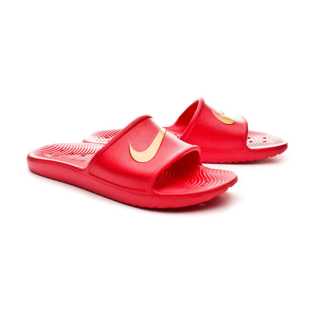 Nike Kawa Shower Slides (Red Metallic Gold)