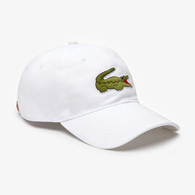 Lacoste Oversized Logo Cotton Strap-back Cap (White)(RK4711-51-001)