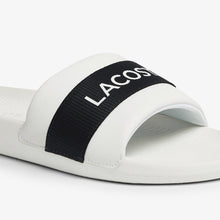 LACOSTE Men's Croco Text Print Slides (White/Black)(7-41CMA0007-042)
