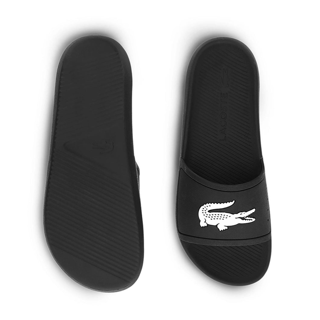 LACOSTE Men's Croco Slides (Black/ White)(7-37CMA0018-312)