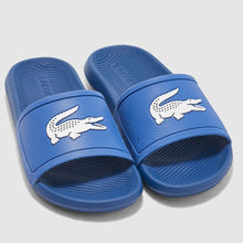 LACOSTE Women's Croco Slides (Royal Blue / White)(7-38CFA0033221)