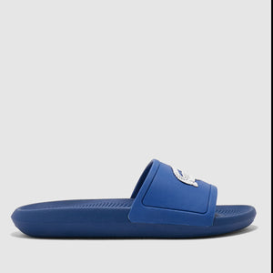 LACOSTE Women's Croco Slides (Royal Blue / White)(7-38CFA0033221)