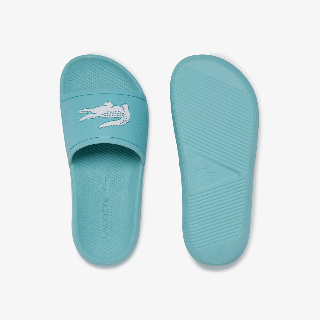 LACOSTE Women's Croco Slides (Sky Blue / White)(7-39CFA0004-2K8)