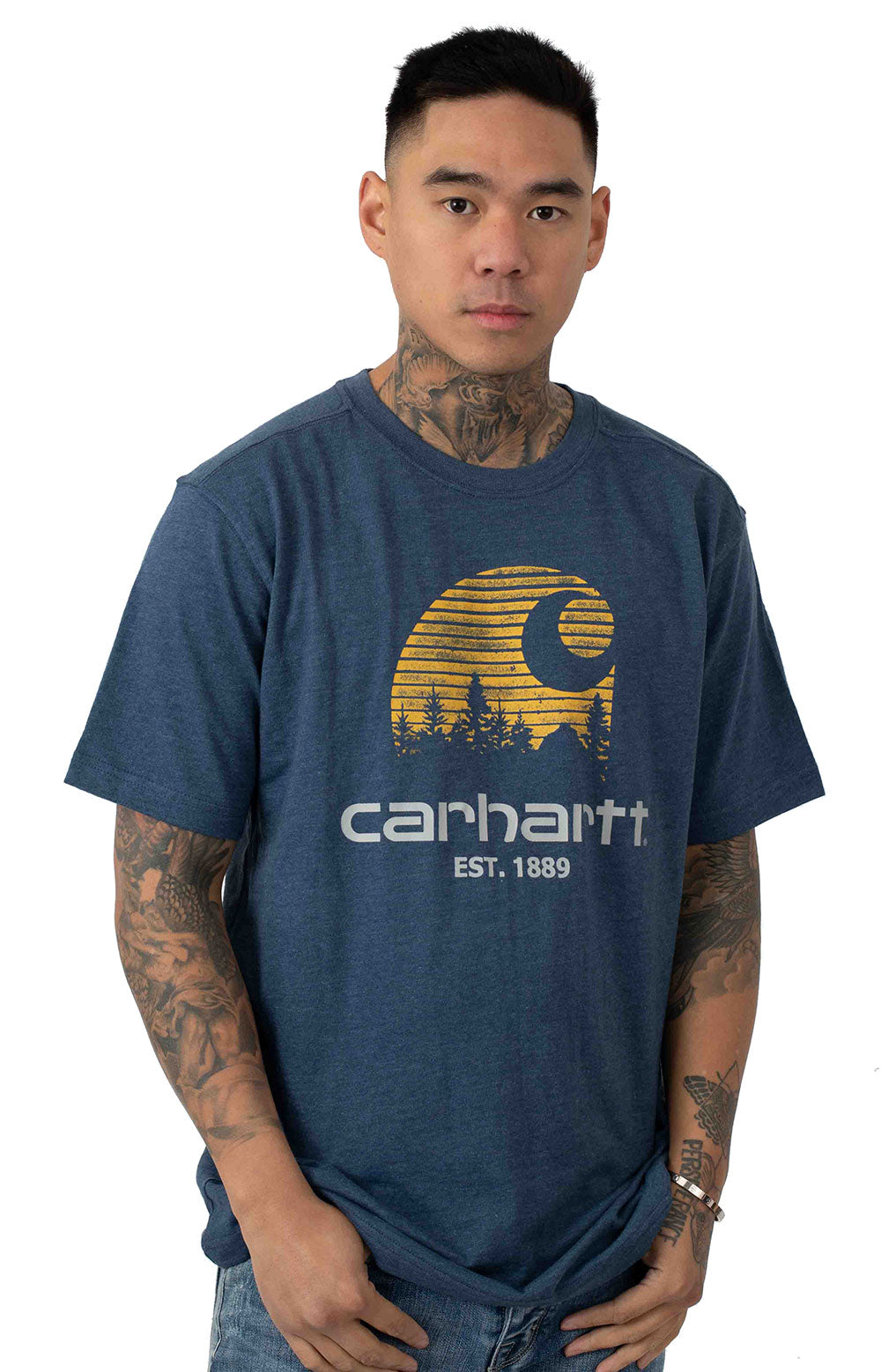 Carhartt Maddock Mountain C Graphic T-Shirt (Indigo Heather)(Relaxed fit)