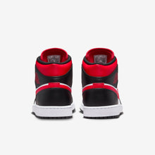 Men's Air Jordan 1 Mid "Bred Toe" (White/Black/Fire Red)(554724-079)
