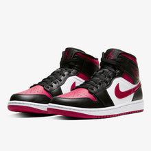 Men's Air Jordan 1 Mid "Bred Toe" (Black/White/Noble Red)(554724-066)