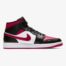 Men's Air Jordan 1 Mid "Bred Toe" (Black/White/Noble Red)(554724-066)