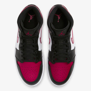 Men's Air Jordan 1 Mid "Bred Toe" (Black/White/Noble Red)(554724-066)