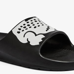 LACOSTE Men's Croco 2.0 All Rubber Slides (Black/White)(7-41CMA0010-312)