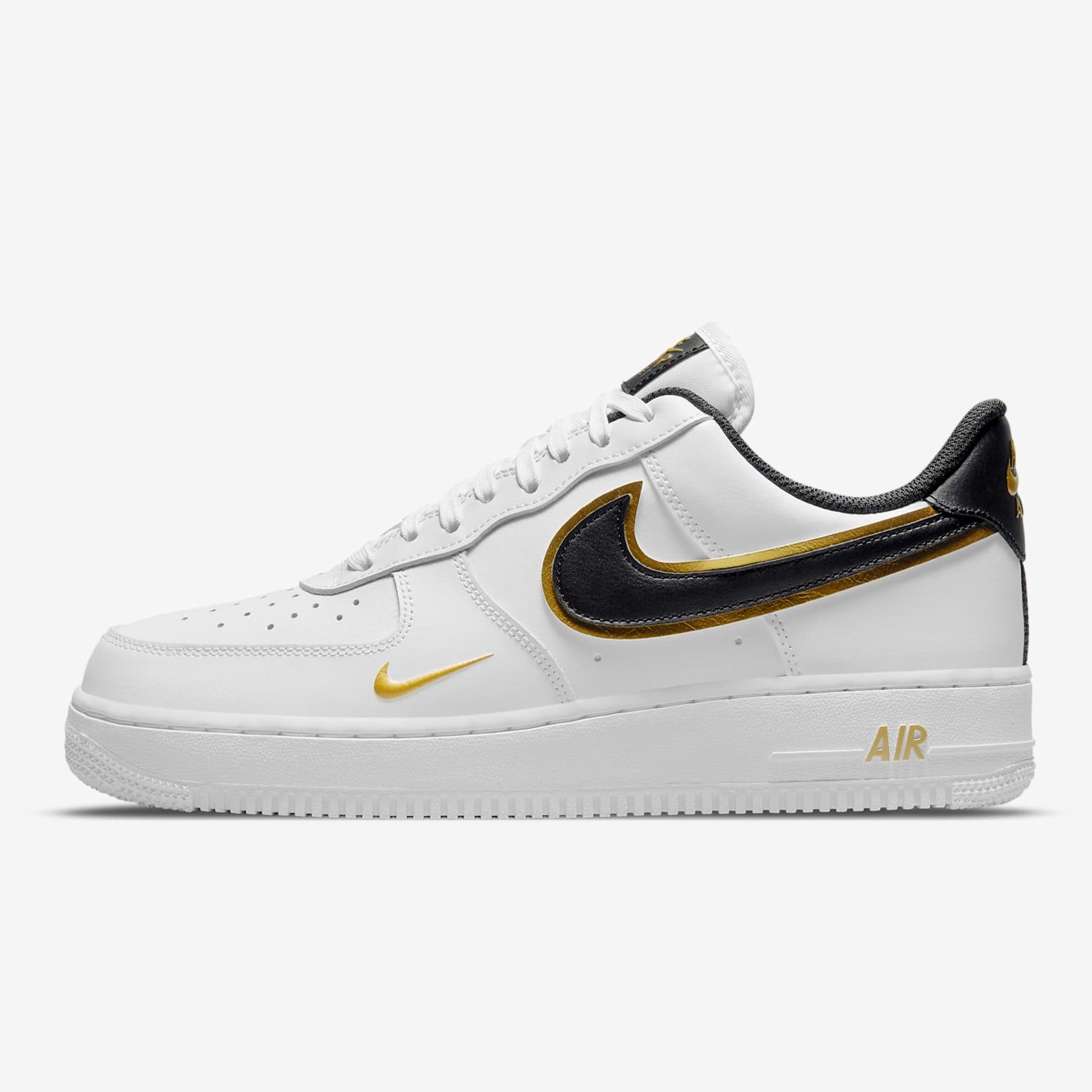 スニーカー Nike Air Force 1 Low '07 Essential White Black Gold (W) Nike Air Force 1 Low '07 Essential White Black Gold Mini
