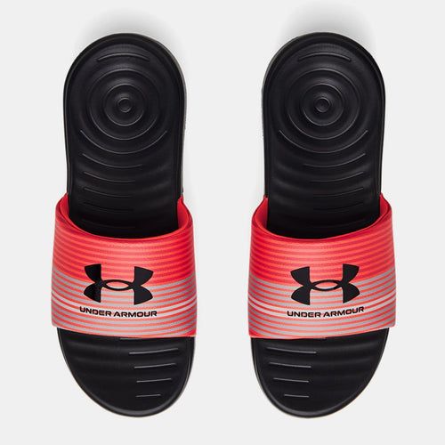 Men's Under Armour Ansa Fixed Graphic Slides (Black/Venom Red)(3024434-005)