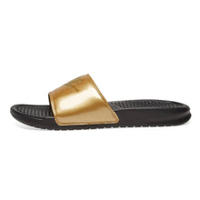 Women's Nike Benassi JDI Print Slides (Black/Metallic Gold)(618919-022)