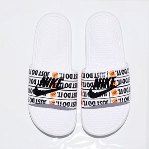 Nike Benassi Just Do It Utility Print in White (Limited Edition)(no box)