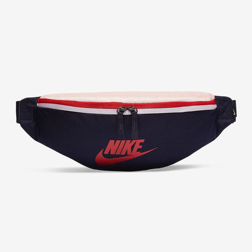 Nike Heritage Waist Bag Fanny Pack (Mystic Navy/Echo Pink/Gym Red)